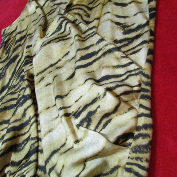 Boston Proper Animal Print Blouse Tank Gold Brown Top - Picture 4 of 11